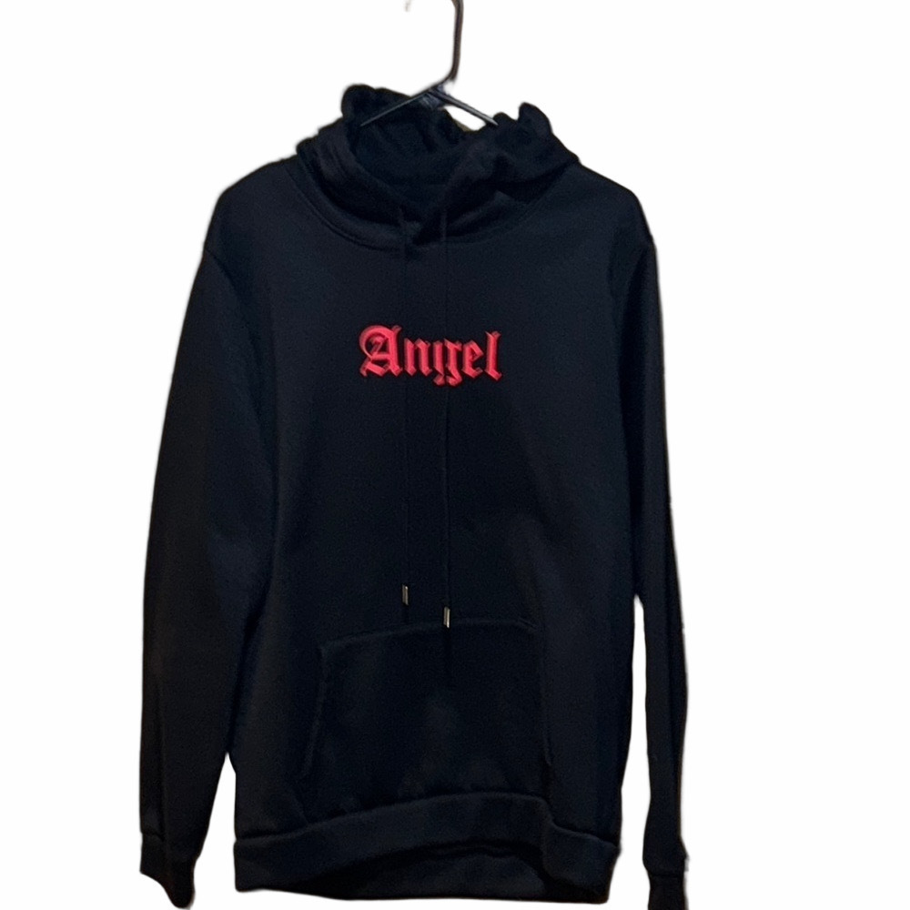 SHEIN Black and Red Hooded Sweatshirt Size Extra Large